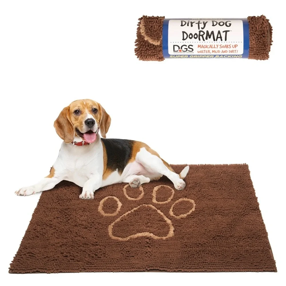 Dirty dog microfiber door mat brand new brown and tan dogs pets petco pet smart